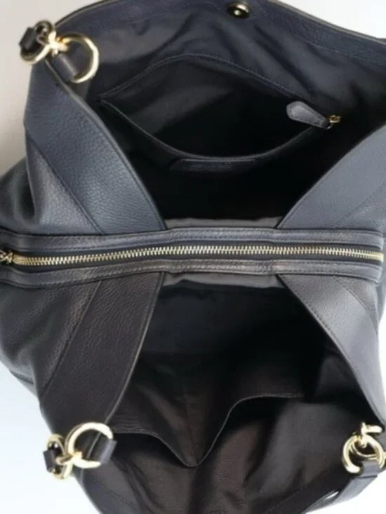 Euc Coach Lexy Black Suede & Leather Shoulder Bag - Picture 6 of 17